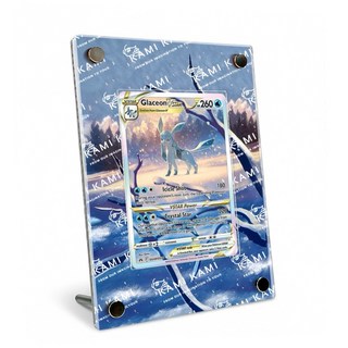 本人繪製冰伊布Vstar擴散式卡磚#ptcg，寶可夢卡牌收藏保護，獨特設計，精美手繪，非淘寶貨，展現個人風格, 1個, 經典帶腳架磚,不含卡片