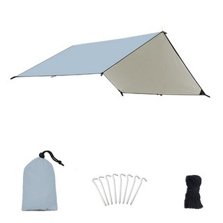 대형파라솔 태양막 그늘 감성 비치 정원 횡단보도 캠핑 야외 캐노피 녹색 파라솔 방수 보호소 이동식, 회색(극 없음), xl(3x4m)