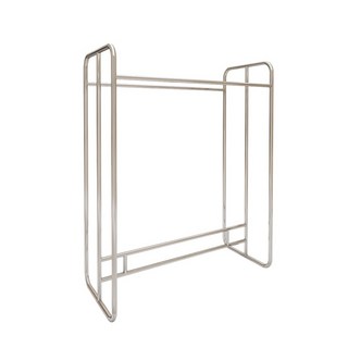 服裝展示架 衣架 晾衣桿服裝店不銹鋼展示架女裝店雙排中島架銀色落地式掛衣架貨架陳列架, 支持定制