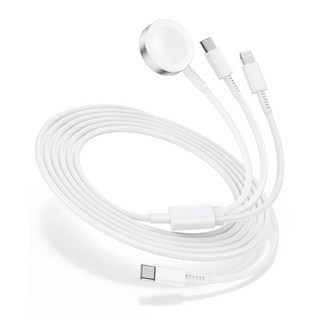 루미아코어 애플워치 무선 충전기 C타입 20W c타입 고속 충전기 8핀 3ni1고속충전케이블, 1세트, 화이트 케이블