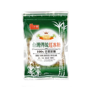 【台灣達正食品】台灣傳統紅冰糖, 600g, 1包