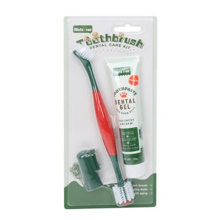 쇠고기 맛 애견용 치약칫솔 세트 360도 칫솔질+치약+손가락 칫솔질, 1개, 70g