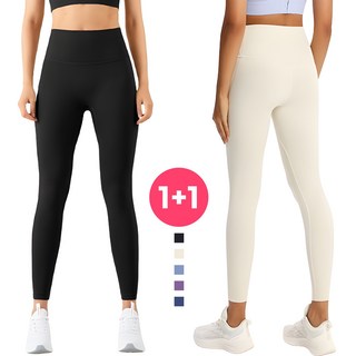RS1 여성 1+1 하이웨스트 힙업 레깅스 2종 세트