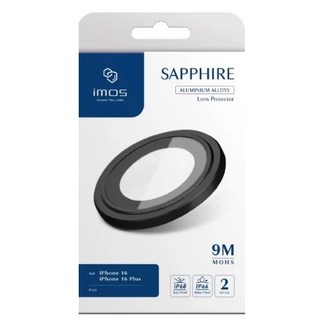 imos iPhone 16 / 16 Plus 藍寶石鏡頭保護貼 黑色, 2