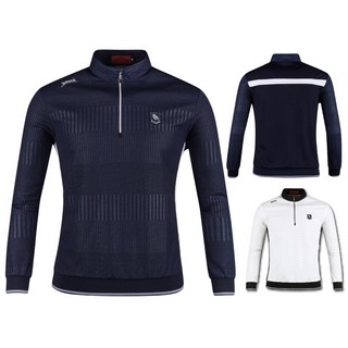 남성 블럭 엠보싱 반집업 골프 긴팔티 오십대 중년남성 레저 선물 파3