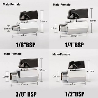 미니 황동 밸브 오일 BSP 여성 가스 공기 압축기 남성 차단 나사, 1/8, Male To Female, 1개