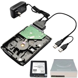 2.5吋 3.5吋 SATA SSD 硬碟轉接線, 1個, 1個, 雙USB2.5+3.5吋硬碟轉接線+電源