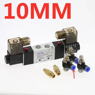 에어 솔레노이드 밸브4V220-08 공기 공압 이중 코일 솔레노이드 밸브 5 방향 2 위치 1/4 "1/8" DC12V AC11, 01 SL10mm-Adjust, 03 AC 220V