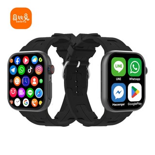 貝比兔 AS11 兒童智慧手錶 Android 13系統 2.04吋OLED高清顯示 視訊通話 GPS定位 防水, 黑色,紫護眼鋼化膜*5+掛脖吊繩 送延長保固三年+屏幕保險一年, 2.02吋, GPS + 藍牙