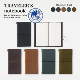미도리 트래블러스 노트 다이어리 레귤러 오리지널 사이즈 일본직구, 1개, 블루