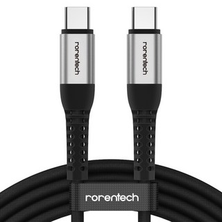 로랜텍 초고속 충전케이블 C타입-C타입 PD 60W, 3m, 실버블랙, 1개