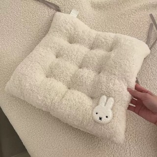 好物推薦 米色米菲兔子秋冬加厚保暖辦公室椅墊靠墊家用卡通可愛毛絨坐墊