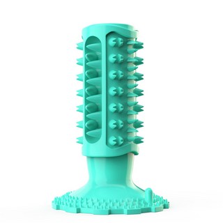 해피유통 애완동물 장난감 발성 강아지 이빨 브러쉬 강아지 훈련 장난감 튼튼한 고무 소재, 블루-1