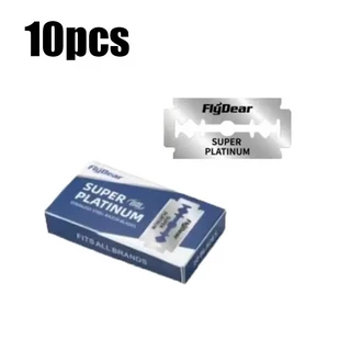 쿠쿠스토어 10-0개 레트로 스테인리스 면도기 더블 엣지 남성 안전 이발사 도구 헤어 제거