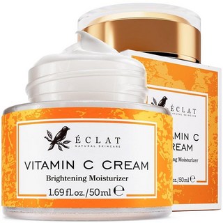 Eclat Skincare 히알루론산 스쿠알렌 함유 얼굴용 C 모이스처라이저 - 페이스 브라이트닝 크림 방지 탄력 수분 공급 모든 피부 톤용 50ml [호환], Brightening Vitamin C Cream