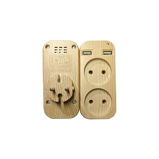 USB 벽면 콘센트 EU 플러그 어댑터(2 소켓 포함) 2 포트(전화용) 5V 확장 Z4-01 목재 색상, 01 1 pcs wood Color, 1개