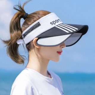 히트앤씨 2826 투톤 확장형 썬캡 여성 슬라이딩 모자 날개 햇빛가리개 자외선