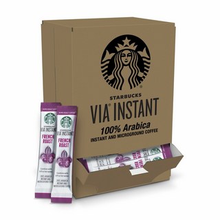 Starbucks VIA Instant French Roast Coffee 스타벅스 VIA 인스턴트 프렌치 로스트 커피 50패킷 1팩, [03] 프렌치 로스트, [02] 50개(1팩), 50개입