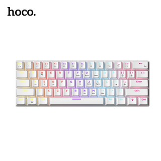 hoco 유선 일반형 키보드 61키 RGB 무소음 USB 유선 키보드, 화이트, BD