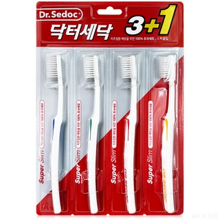 닥터세닥 슈퍼슬림 칫솔, 4개입, 10개