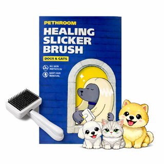 페스룸 반려동물 힐링 슬리커 브러쉬 10 x 14.5 x 5 cm, 1개