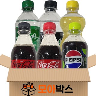 [모아박스] BEST 탄산 음료 페트음료 6종, 1세트, 500ml