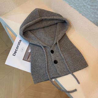 MyWa 韓國流行保暖針織帽圍脖圍巾毛線帽，巴拉克拉瓦帽，冬季保暖時尚配件，多功能針織帽，柔軟親膚舒適，百搭造型展現個人魅力