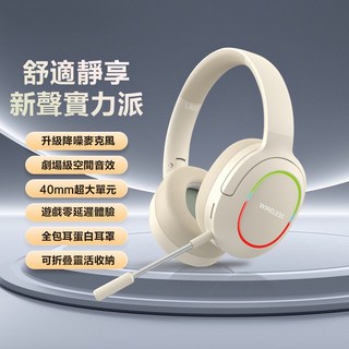 無線耳罩式藍牙耳機 頭戴式耳機 LED發光 帶麥克風 插卡 全罩式耳機 電競耳機 全包式耳機 耳麥 藍芽耳機, 卡其色,保固三個月