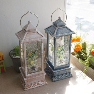 LED 화이트) 랜턴 거북이 (블루 사각, 1개