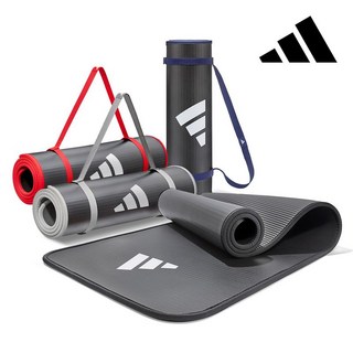 아디다스 AB트레이닝 요가매트 10mm 스트랩포함 두꺼운 층간소음 운동 홈트 헬스 여자, 블루, 1개