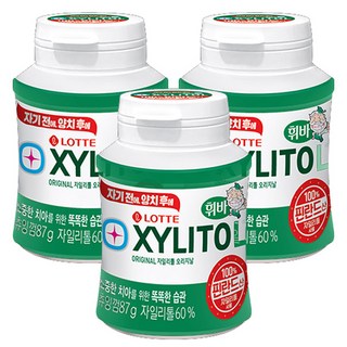 롯데제과 자일리톨 오리지날 츄잉껌, 87g, 3개