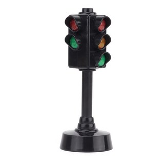 聲光紅綠燈玩具 4.5寸紅綠燈 交通模型 聲光信號燈 交通號誌玩具, Black, 1個