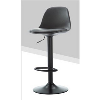 Mr.Dining 高腳椅 吧台椅 升降旋轉中島椅，簡約設計餐椅辦公椅, 黑色黑桿兩張以上單張價, 1個