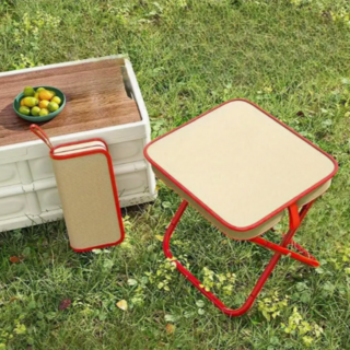 야외용 가볍고 튼튼한 휴대용 접이식 미니 캠핑의자 2p 세트, 2개, 레드