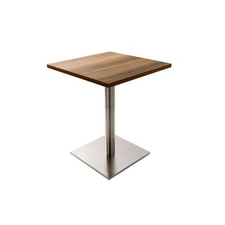 防潮塑合板餐桌 咖啡店桌椅/咖啡桌/方桌/圓桌/休閒桌/洽談桌, 不鏽鋼方盤+榆木(60*60公分)