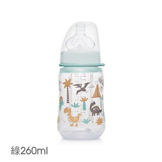 【NIP】德國製專利防脹順哺玻璃/PP奶瓶加贈母乳儲存蓋-拇指/圓型(M號奶嘴), 1個, PP圓型 綠260ml-B款螺牙, 綠, 260ml