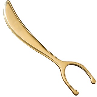 慧己及醫 U型耳穴刮痧板 純黃銅 耳部按摩刮痧工具 附精油穴位圖與教學影片, 1個