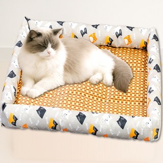 몰찜 반려동물 펫매트 쿨링 방석, 차콜그레이 캣, 1개
