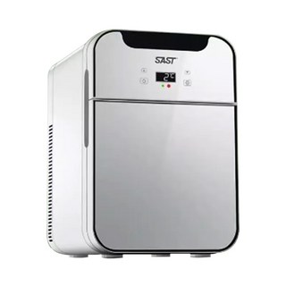 LADUTA 拉布塔 車載冰箱 小型迷你冰箱 10L 18L 20L小冰箱 保冰箱 冷藏箱 保鮮箱 迷你家用冰箱, 20L雙核液晶數顯款（上下雙開門）, 淺灰色+黑色邊, 拉布塔車載冰箱