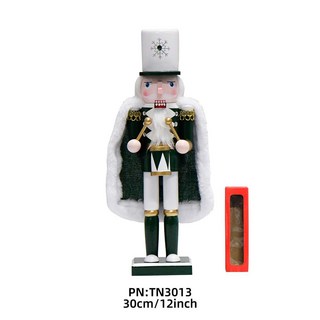 화이트 호두까기 인형 오르골 회전목마오르골, Q. 30cm 뉴 망토 눈송이 드럼맨