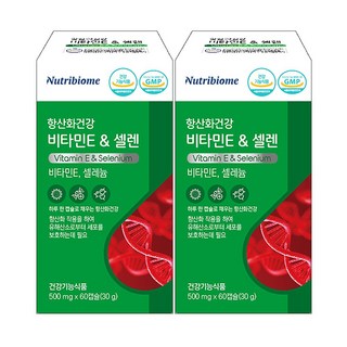 JW중외제약 항산화건강 비타민E & 셀렌, 60정, 30g, 2개