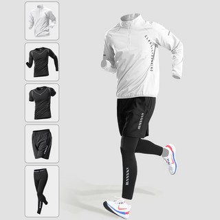 FONOW 러닝복 남성 헬스 트레이닝복 긴팔 운동복 세트 드라이핏 소재 스포츠상하의 세트 기능성 운동복 라이딩 트레이닝 땀복