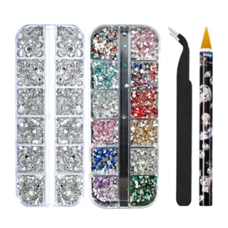 바로유즈 네일파츠스톤 크리스탈 컬러믹스 세트, 1개, 혼합