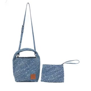 Chan 泰國專櫃牛仔編織子母包（大號）