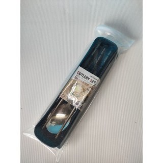 美樂美事 304不鏽鋼餐具組 三件式 環保餐具 隨身餐具組, 深藍色, 1個