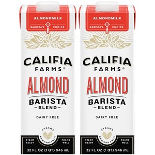 Califia Farms 커피 프림 크리머 칼리피아 팜스 바리스타 블렌드 아몬드 밀크 32온스 2개 묶음, Califia Farms 커피 프림 크리머 칼리피아 팜, 1개, 946ml