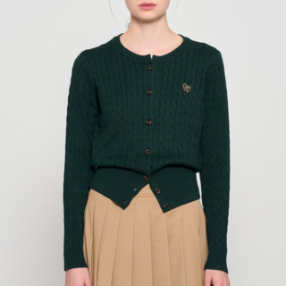 GENERAL IDEA 韓國女款超細羊毛麻花開襟衫 WBD3L04505 柔軟舒適 經典百搭