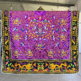 道家法衣 九龍法衣 高功降衣 雙龍衣 五龍衣 道袍 套裝 紫色 男女通用, 紫色,XL