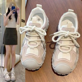 厚底增高休閒鞋女 ins潮板鞋 網面透氣百搭運動老爹鞋 跑步鞋