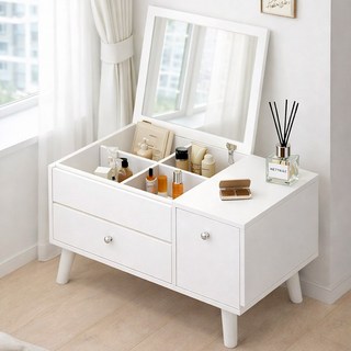 위즈룸 미니 좌식 화장대, 올화이트